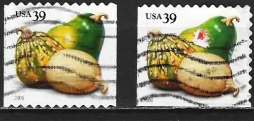 USA 2006 - Mi 4054 BC und BEul - YT 3767 - Kürbisse ( 2 Arten von Zahnungen )