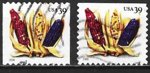 USA 2006 - Mi 4053 BC und BDo - YT 3766 und 3766b - Maiskolben ( 2 Arten von Zahnungen )