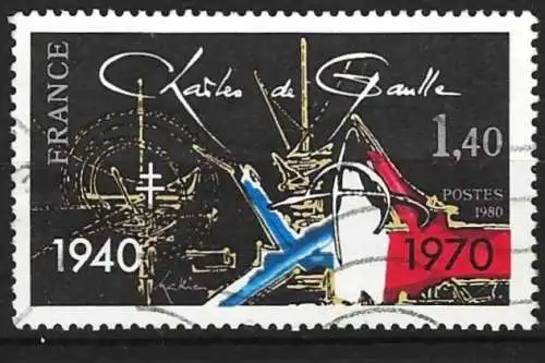 Frankreich 1980 - Mi 2228 - YT 2114 - Charles De Gaulle ( 1940-1970 )