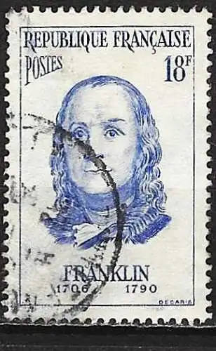 Frankreich 1956 - Mi 1113 - YT 1085 - Benjamin Franklin