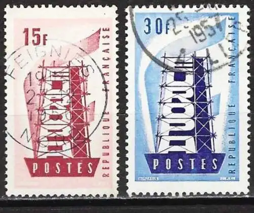 Frankreich 1956 - Mi 1104 und 1105 - YT 1076 und 1077 - Europa CEPT