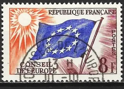 Frankreich 1958 - Mi CE 2 - YT S 17 - Flagge des Europarats ( Diensmarke )