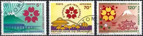 Dahomey 1970 - Mi 419 bis 421 - YT 290 + Pa 127 und 128 - Ausstellung in Osaka  ( Komplette Serie )