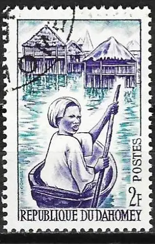 Dahomey 1963 - 200 - YT 179 - Ganvie Mädchen im Kanu