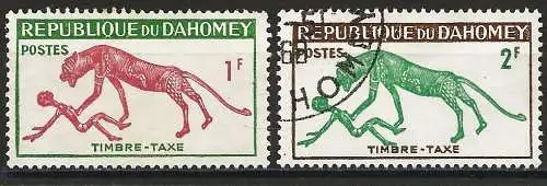 Dahomey 1963 - P 32/33 - YT T 32/33 - Panther und Mensch ( Portomarken ) 