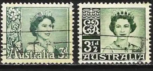 Australien 1959 - Mi 289 / 290 - YT 250 / 251 - Königin Elisabeth II