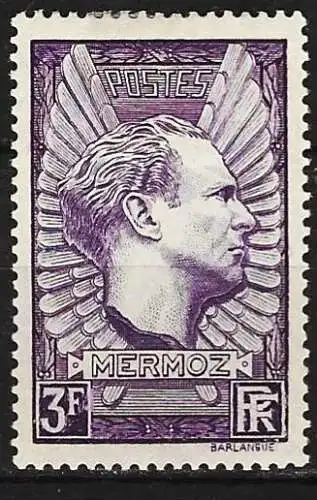 Frankreich 1937 - Mi 344a - YT 338a - Jean Mermoz, flieger - MH*