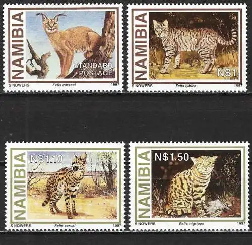 Namibia 1997 - Mi 845 bis 848 - YT 794 bis 797 - Die kleinen Raubkatzen - MNH** ( Komplette Serie )