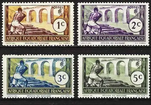 Französisch-Äquatorialafrika 1937 - Mi 27, 28, 30 und 31 - YT 33 Bis 36 - MNH**
