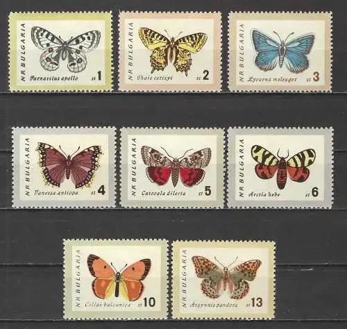 Bulgarien 1962 - Mi 1339 bis 1346 - YT 1155 bis 1162 - Schmetterlinge ( Komplette Serie ) MNH**
