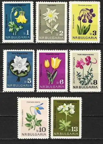 Bulgarien 1963 - Mi 1407 bis 1414 - YT 1208 bis 1215 - Blumen ( Komplette Serie ) MNH**