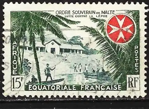 Französisch-Äquatorialafrika 1957 - Mi 303 - YT 237 - Leprakolonie und Malteserkreuzgo