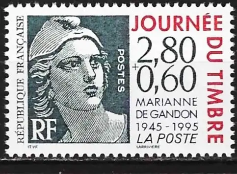 Frankreich 1995 - Mi 3077 C - YT 2933a - Tag von Briefmarken - MNH** ( C und a = Gezackt 13½ x 13 )