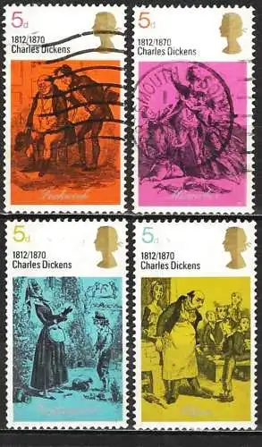 Großbritannien 1970 - Mi 544 bis 547 - YT 591 bis 594- Charles Dickens