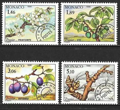 Monaco 1990 - Mi 1980 bis 1983 - YT Po 106 bis 109 - Der Pflaumenbaum - MNH** ( Komplette Serie )