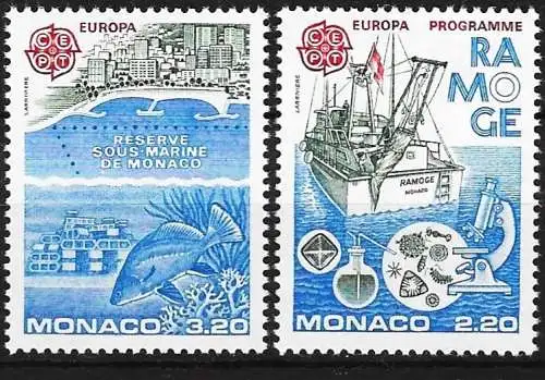 Monaco 1983 - Mi 1746 und 1747 - YT 1520 und 1521 - Europa CEPT - Schutz der Meere - MNH**
