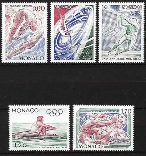Monaco 1976 - Mi 1225 bis 1227 - YT 1057 bis 1059 - Olympische Spiele in Montreal - MNH**