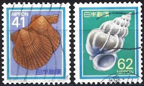 Japan 1989 - Mi 1831A und 1832A - YT 1725 und 1726 - Muscheln