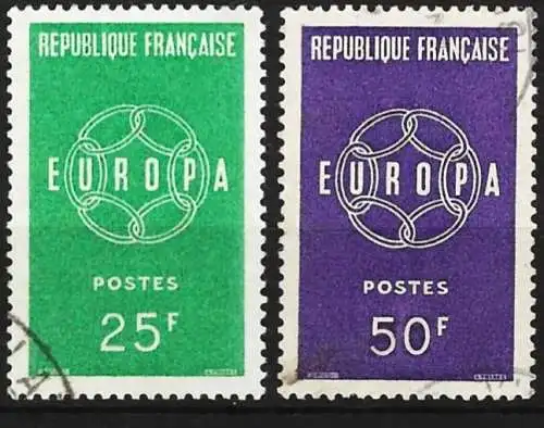 Frankreich 1959 - Mi 1262 und 1263 - YT 1218 und 1219 - Europa CEPT 