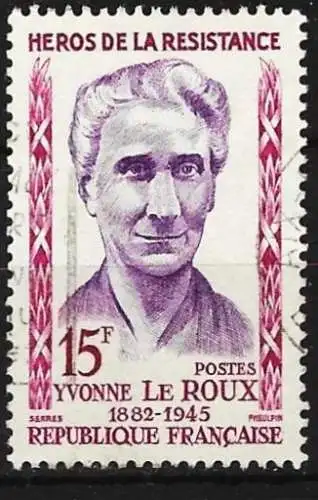 Frankreich 1959 - Mi 1242 - YT 1199 - Held des Widerstands : Yvonne Le Roux
