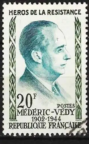 Frankreich 1959 - Mi 1245 - YT 1200 - Held des Widerstands : Gilbert Médéric-Védy