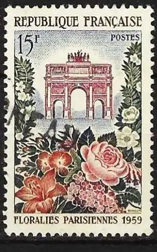 Frankreich 1959 - Mi 1228 - YT 1189 - Pariser Blumenausstellung – Triumphbogen am Carrousel