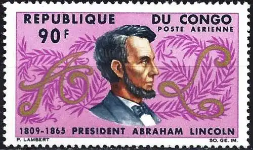 Kongo (Braz) 1965 - Mi 84 - YT Pa 37 - Präsident  Abraham Lincoln - MNH** 