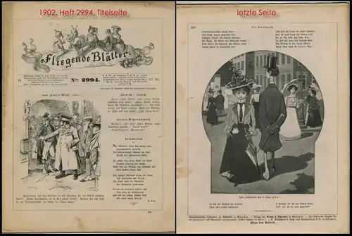 FLIEGENDE BLÄTTER.
12 Hefte der satirisch humoristischen Wochenzeitschrift aus den Jahren 1902/03 (auch einzeln beziehbar)