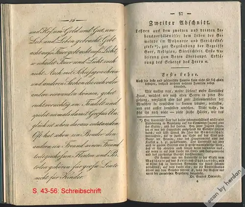 Schulgeschichtliche Rarität: Lesebuch für die Volksschulen aus dem Jahr 1829