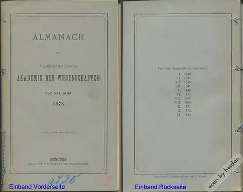Almanach der Königlich Bayerischen Akademie der Wissenschaften für das Jahr 1878 