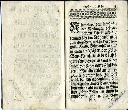 Rarität 1754: Lehrbüchlein zur Pflanzung und Pflege von Maulbeerbäumen für die Seidenproduktion in Bayern aus dem Jahre 1754.
------------------------------------------------------------------------------------------------------------------------...