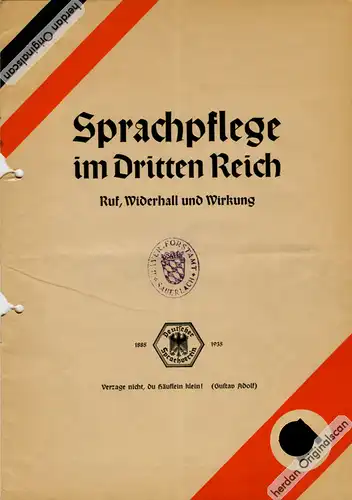Propagandabroschüre „Sprachpflege im Dritten Reich“ (1935)