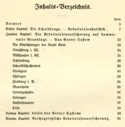 1913/14: Denkschrift zur Frage der Arbeitslosenversicherung in Deutschland
--------------------------------------------------------------------------------------------------------------------------------------------------
