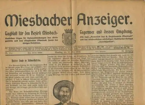 Titelseite des Miesbacher Anzeiger vom 19.05.1906