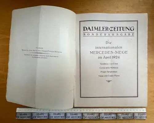 Daimler-Zeitung Sonderausgabe - Die internationalen Mercedes-Siege im April 1924