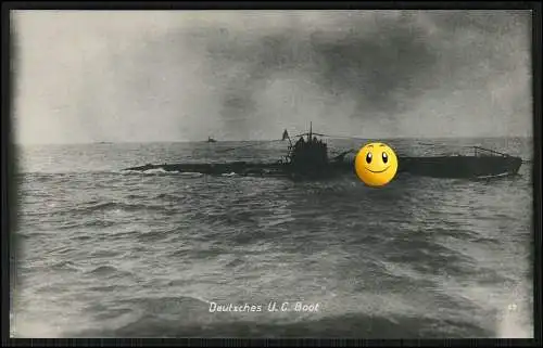 Original Foto AK ca. 14x9cm 1916 deutsches Unterseeboot 1. WK U. C. U-Boot