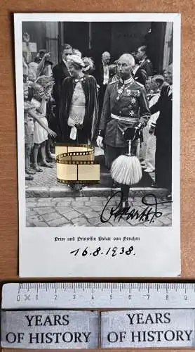 AK Autogramm Prinz Oskar von Preussen - signiert u. Widmung an Hartmann Potsdam