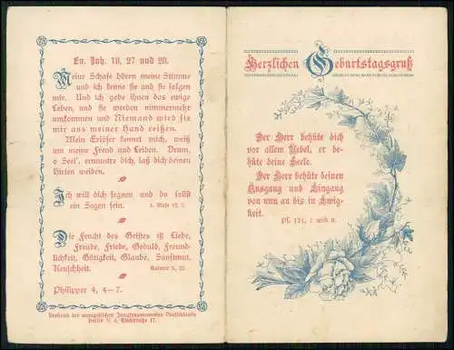 Herzlichen Geburtstagsgruß Klappkarte 1898 Jungfrauenverein Deutschlands Berlin