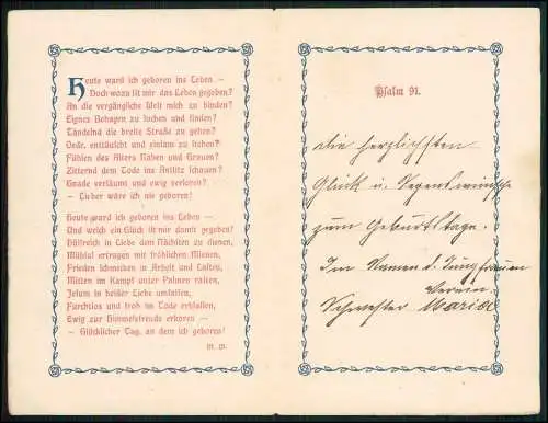 Herzlichen Geburtstagsgruß Klappkarte 1898 Jungfrauenverein Deutschlands Berlin