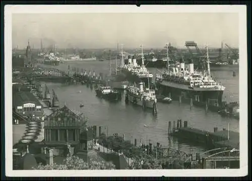 Foto AK Hamburg Hafen Süd Schiffe Luxusdampfer 1936 gelaufen
