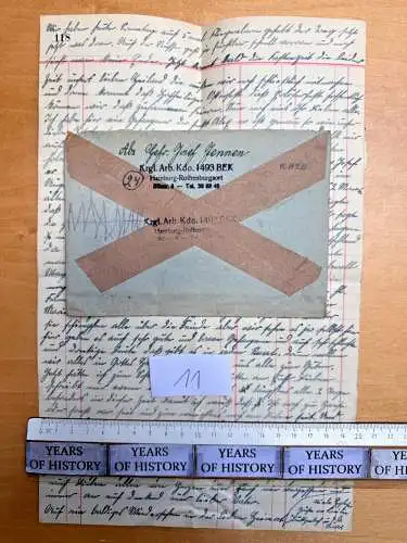 Nr.11 Feldpostbrief + Inhalt - Stammlager Stalag Hamburg-Rothenburgsort 02. 1945