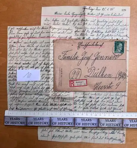 Nr.10 Feldpostbrief + Inhalt - Stammlager Stalag Hamburg-Rothenburgsort 01. 1945