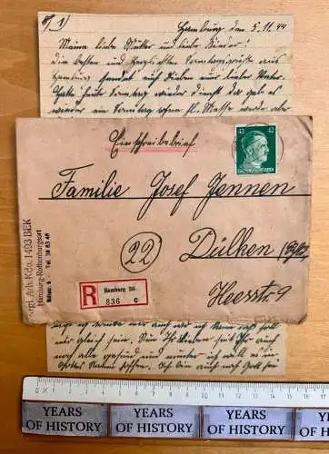 Nr. 2 Feldpostbrief + Inhalt - Stammlager Stalag Hamburg-Rothenburgsort 11. 1944