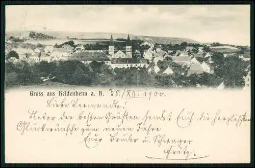 AK Postkarte Heidenheim am Hahnenkamm Mittelfranken Panorama 1900 gelaufen