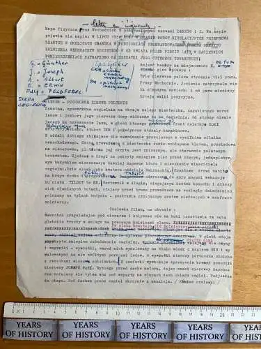 53 S. Filmszenario Drehbuch über Nachkriegszeit 2. WK polnischer Schrift Polen