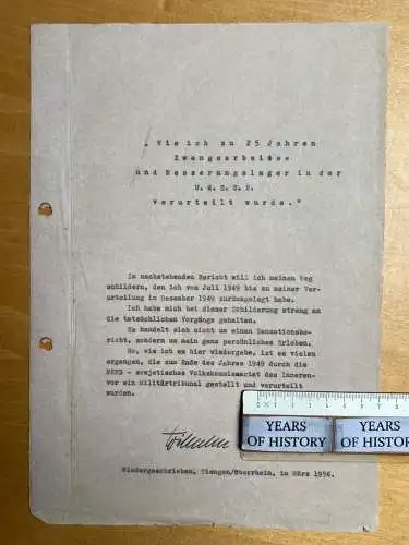 53 Seite Urteil Schilderung 25 Jahre Zwangsarbeit 1949 Stammlager UDSSR Russland