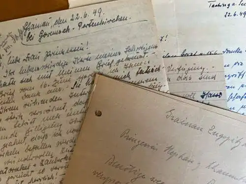 ca.140 Doku. Briefe von Damerau-Dambrowski 1949-60 u. Pzn. Alix Schaumburg-Lippe