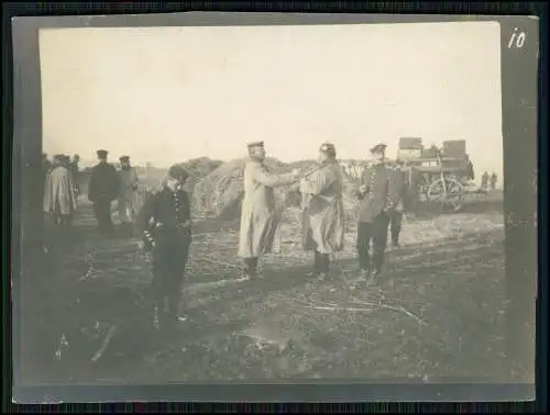 2x Foto 1. WK Soldaten Ostfront 1916-17 Offiziere im Felde 11x8 cm