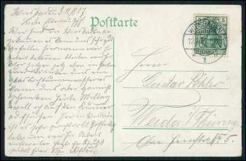 AK Wiesbaden Kochbrunnen-Quelle Kellnerin Wohl bekomm's Zuschauer 1907 gelaufen