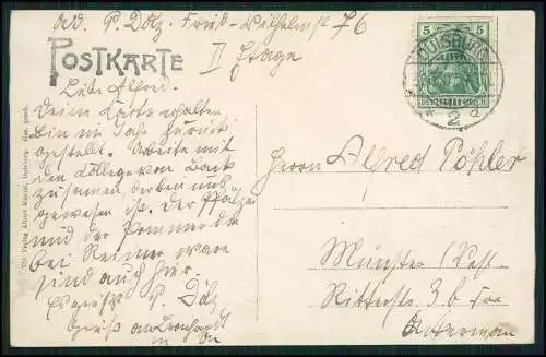 AK Künstler Litho Ostern Duisburg Ruhrgebiet Denkmal Kaiser Wilhelm I 1907 gel.